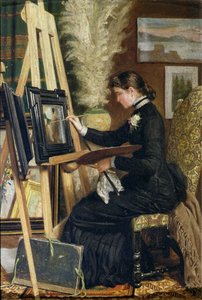 イーゼルでのジョセフィーヌギロウ絵画の肖像画、1880年